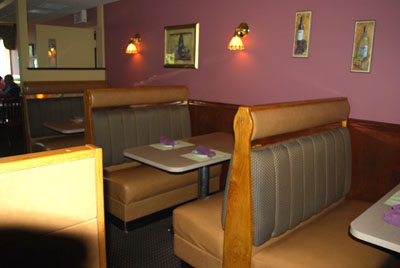 Enjoy your dinner in one of our spacious booths. Meals are also served at the bar.